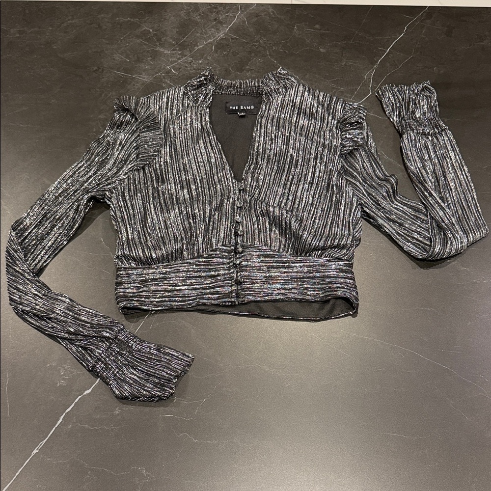 Shimmering Black and Silver Top